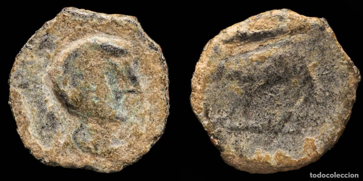 Monedas ib&eacute;ricas: Ancient Hispania - Uncertain Quadrans, (Jabal&iacute; Clava) - 14 mm / 1.37gr.