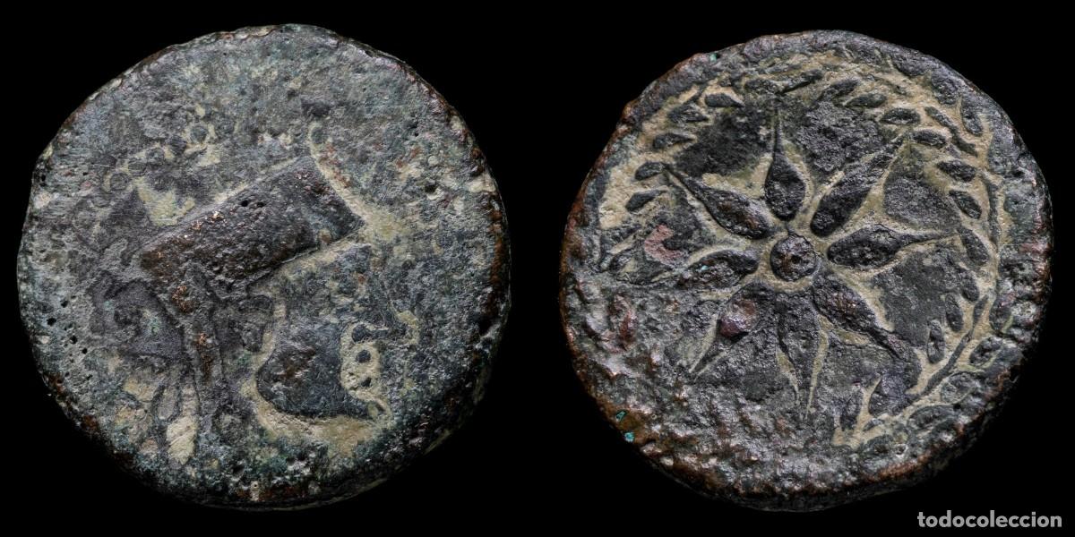 Monedas ib&eacute;ricas: Ancient Hispania - Malaca Ae Semis (Malaga) - 21 mm / 5,82 gr.