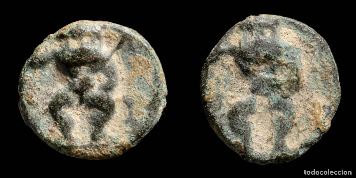 Monedas ib&eacute;ricas: Ancient Hispania - Ebusus (Ibiza) Ae 1/8 Calco - 10 mm / 0.98 gr.