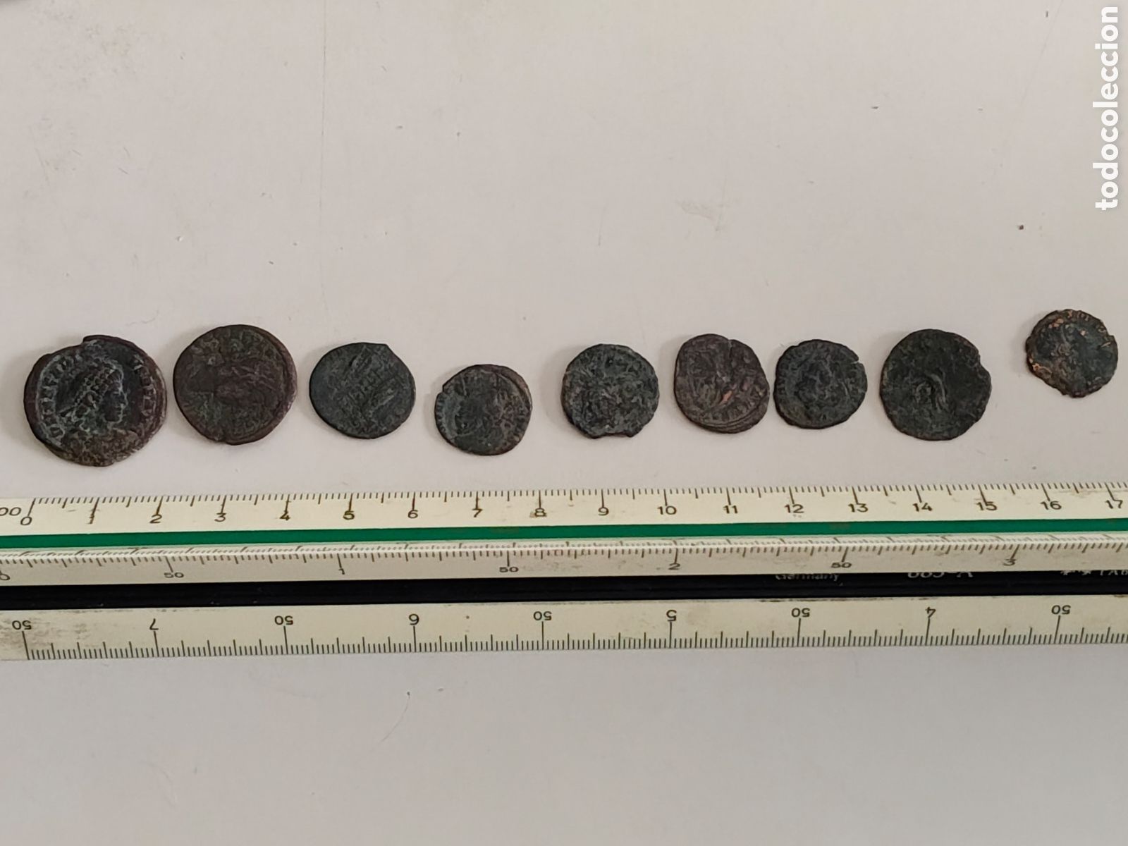 Monedas ib&eacute;ricas: Lote de 9 monedas romanas bronce
