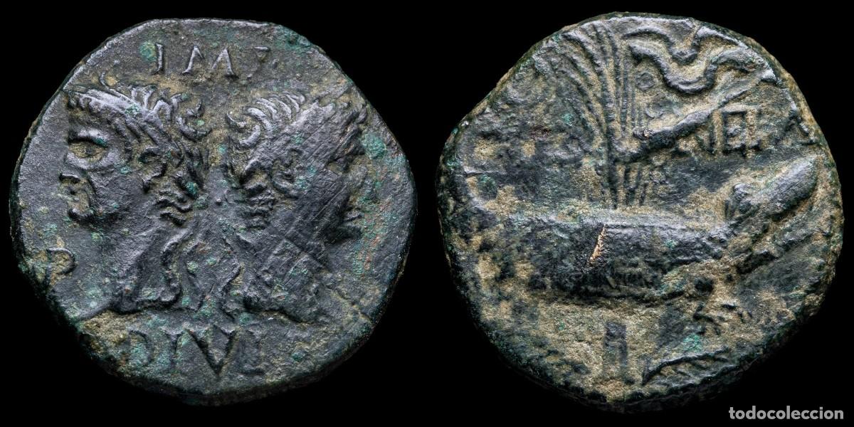 Monedas ib&eacute;ricas: Augustus with Agrippa As, Gaul, Nemausus - 26 mm / 13,26 gr
