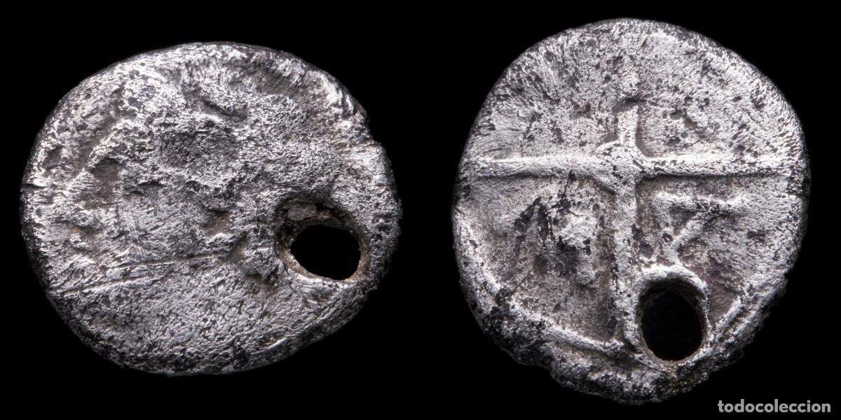 Monedas ib&eacute;ricas: Silver Obol Massalia, Gaul (121-49 b.C.) - 10 mm / 0,74 gr.