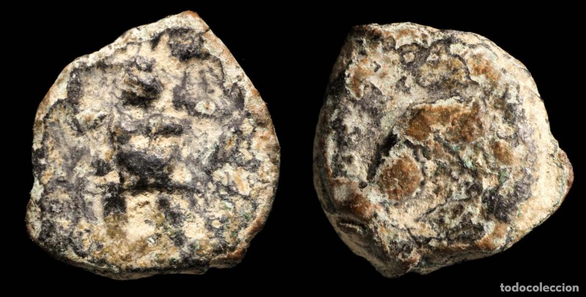 Monedas ib&eacute;ricas: Ancient Hispania - Ebusus (Ibiza) Ae 1/8 Calco - 9 mm / 1.07 gr.