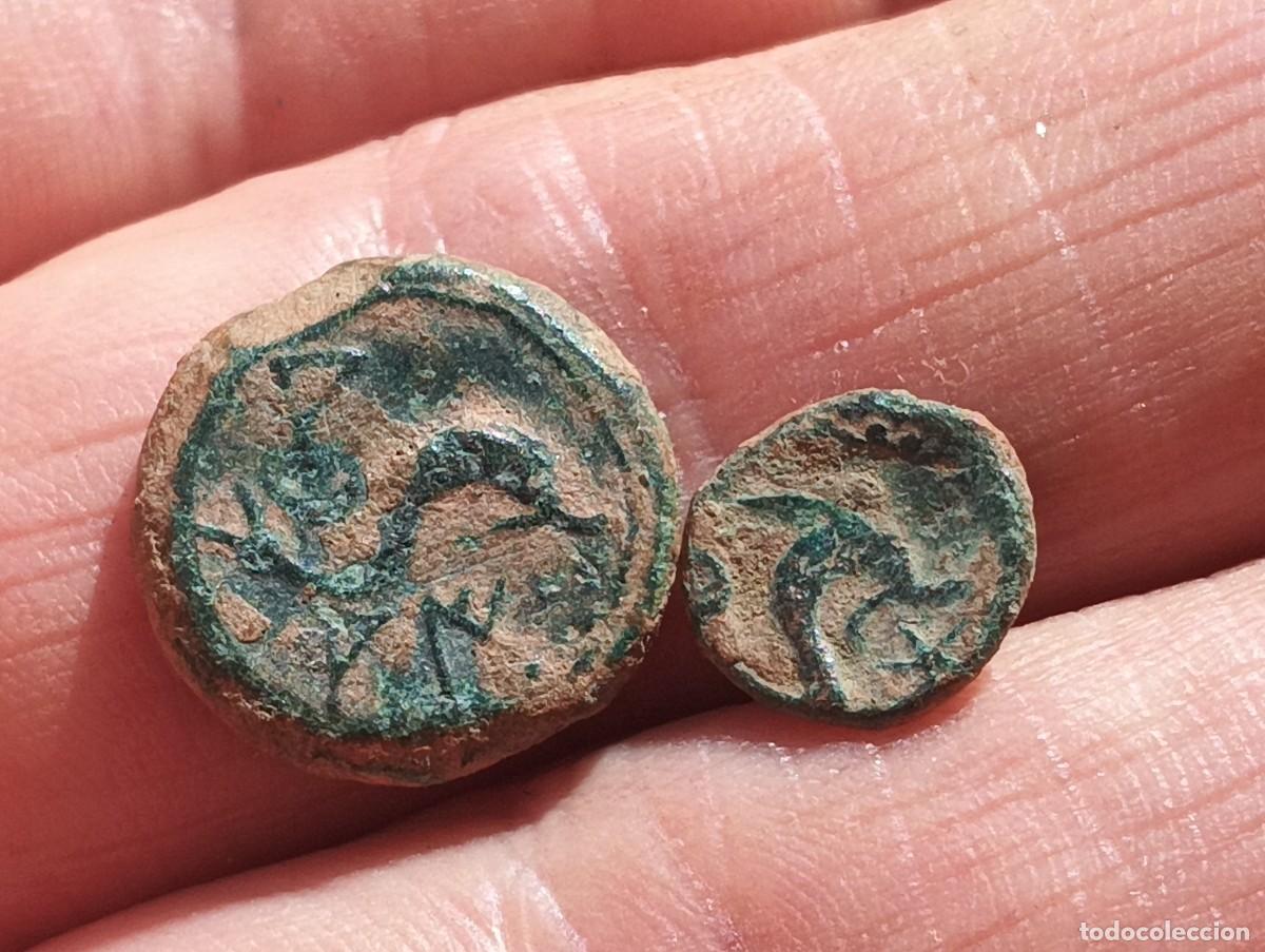 Monedas ib&eacute;ricas: Lote de un cuadrante y sextante Arse