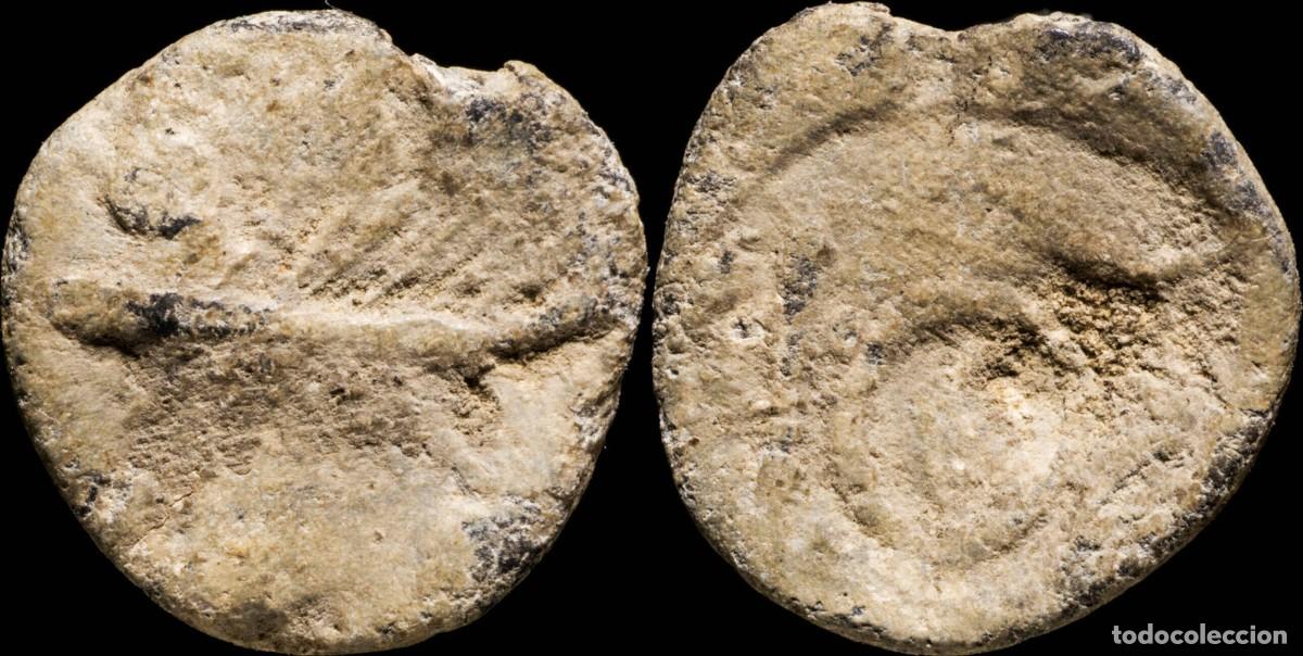 Monedas ib&eacute;ricas: Ancient Hispania - Plomo Monetiforme, mining series, 12 mm / 1.70 gr.