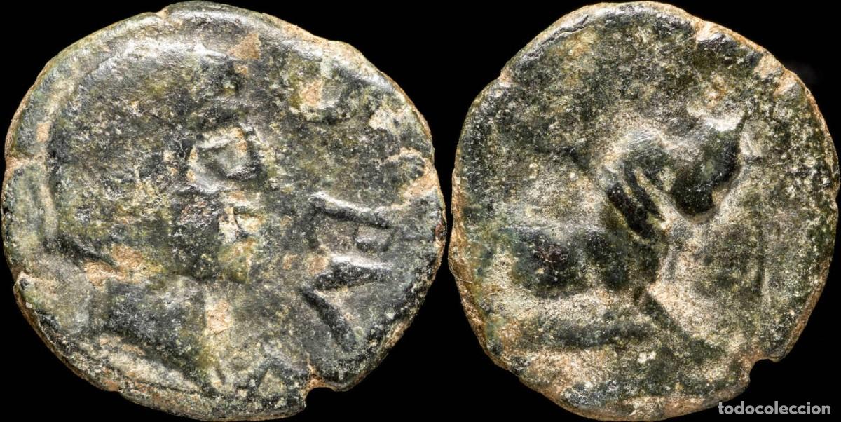 Monedas ib&eacute;ricas: Ancient Hispania - Obulco, Porcuna (Jaen) Ae Quadrans - 20 mm / 5.37 gr.