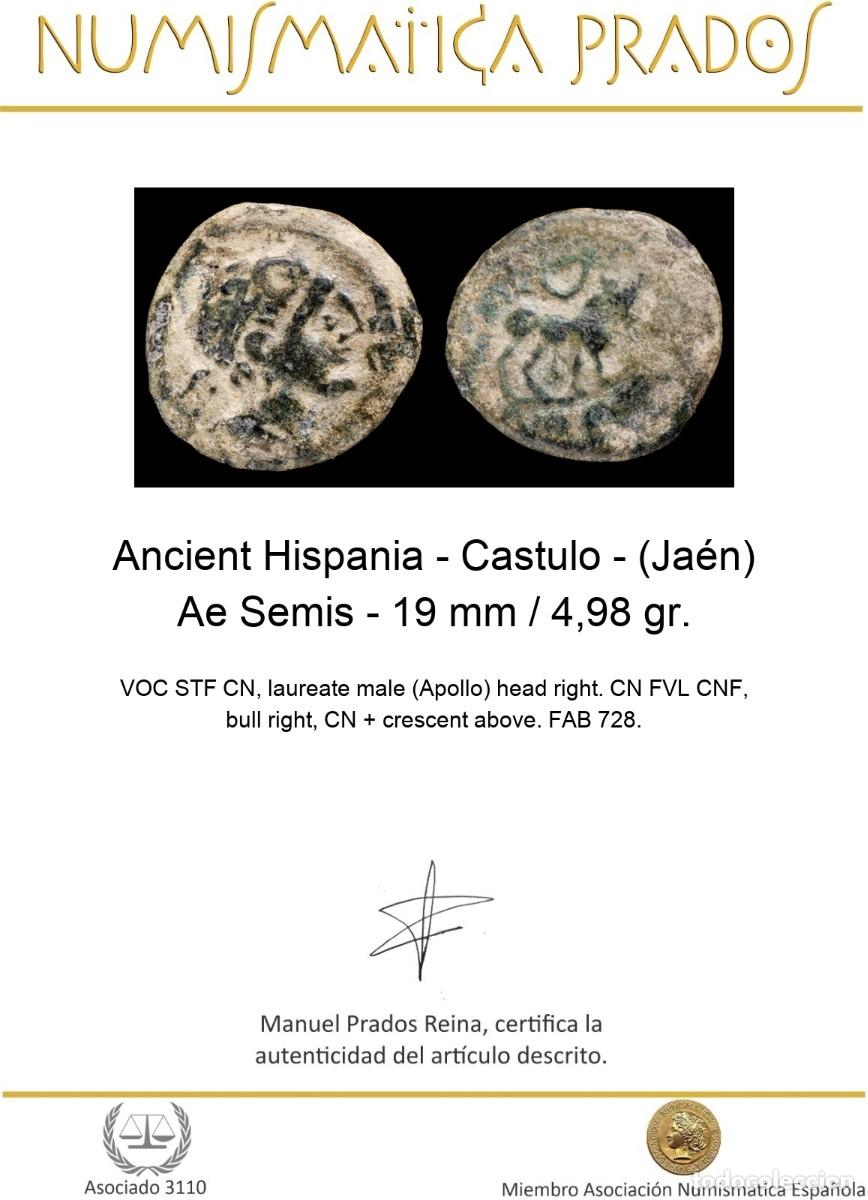 Monedas ib&eacute;ricas: Ancient Hispania - Castulo - (Ja&eacute;n) Ae Semis - 19 mm / 4,98 gr. - Foto 2