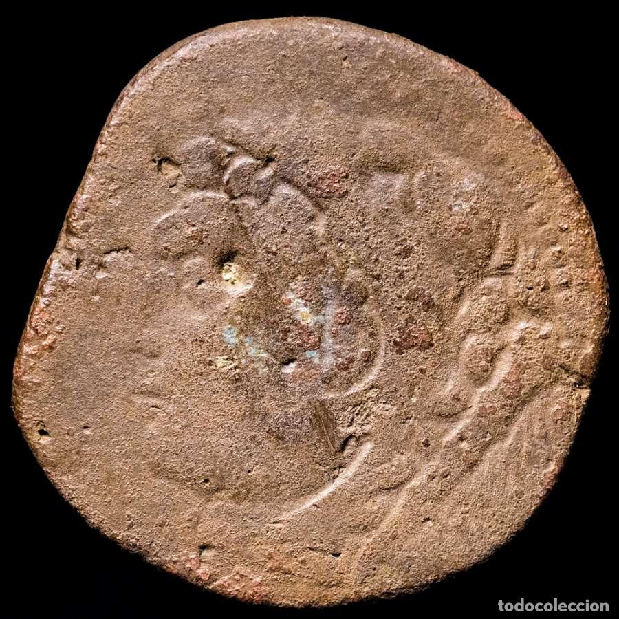 Monedas ib&eacute;ricas: Gades (actual C&aacute;diz) 200-100 a.C. As de bronce - H&eacute;rcules / 2 Atunes
