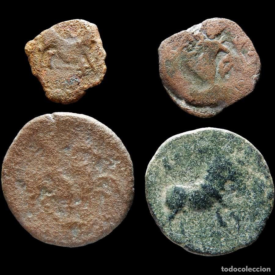 Monedas ib&eacute;ricas: Lote de 4 monedas Ib&eacute;ricas. 524-F-L