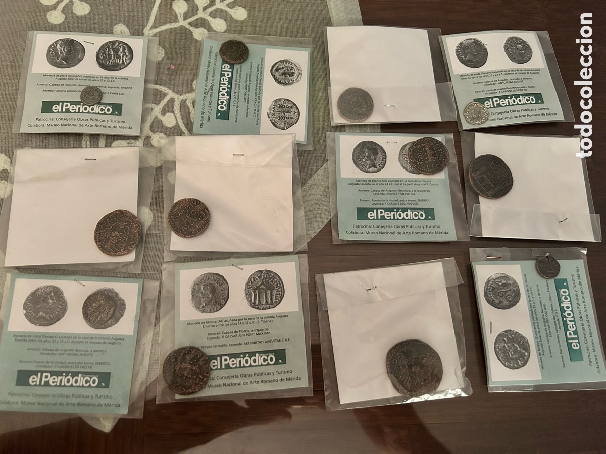 Monedas ib&eacute;ricas: Lote monedas r&eacute;plicas romanas de una colecci&oacute;n Diario Extremadura