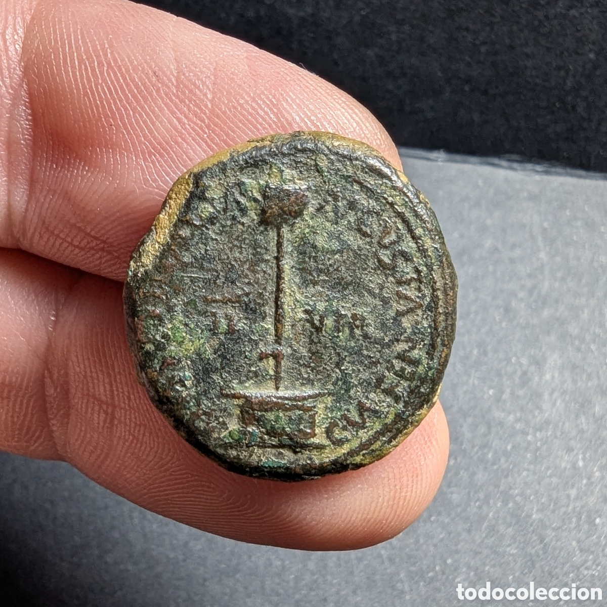 Monedas ib&eacute;ricas: Semis hispano-romano Caesaraugusta 27 a.C.-14 d.C. Augusto - Foto 2