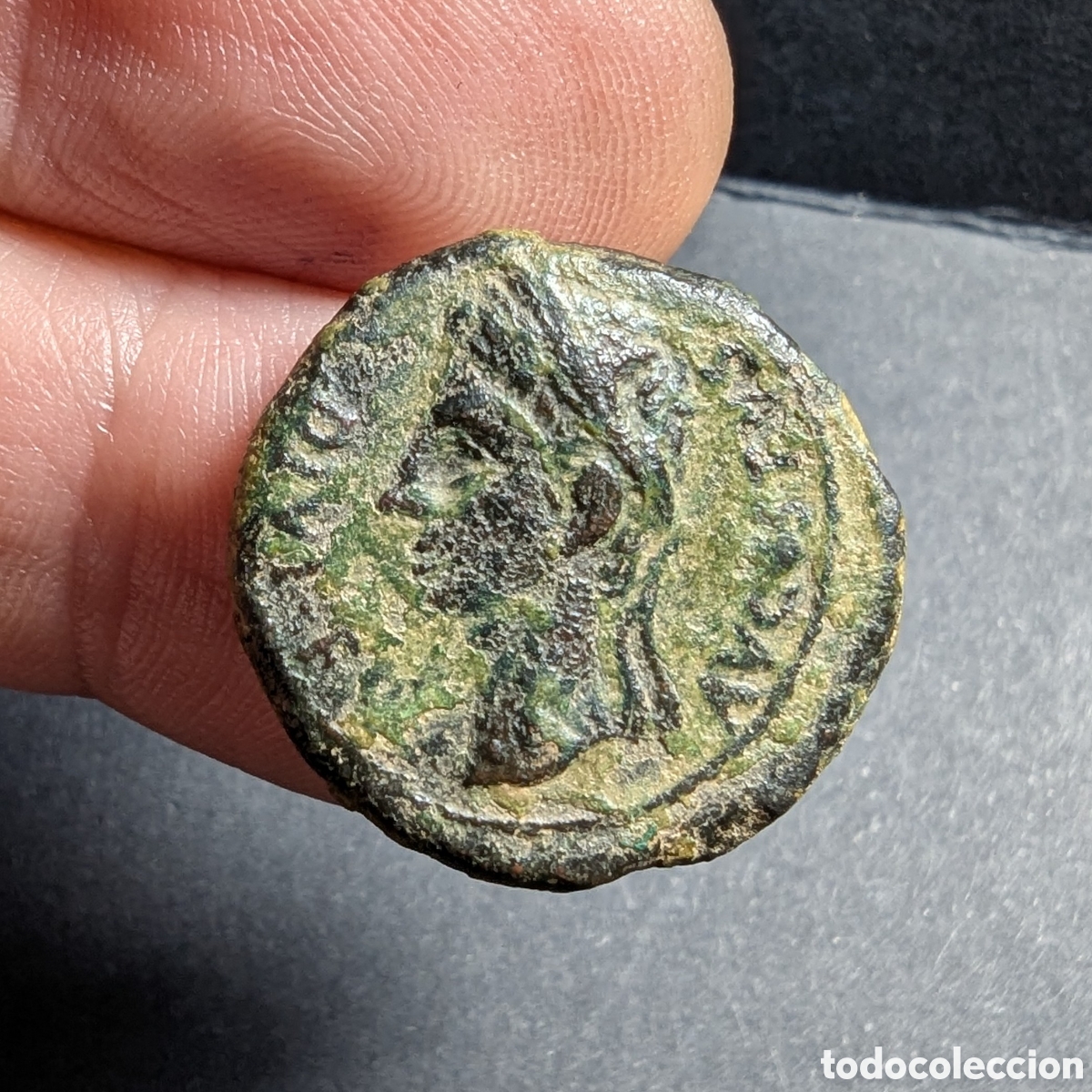 Monedas ib&eacute;ricas: Semis hispano-romano Caesaraugusta 27 a.C.-14 d.C. Augusto