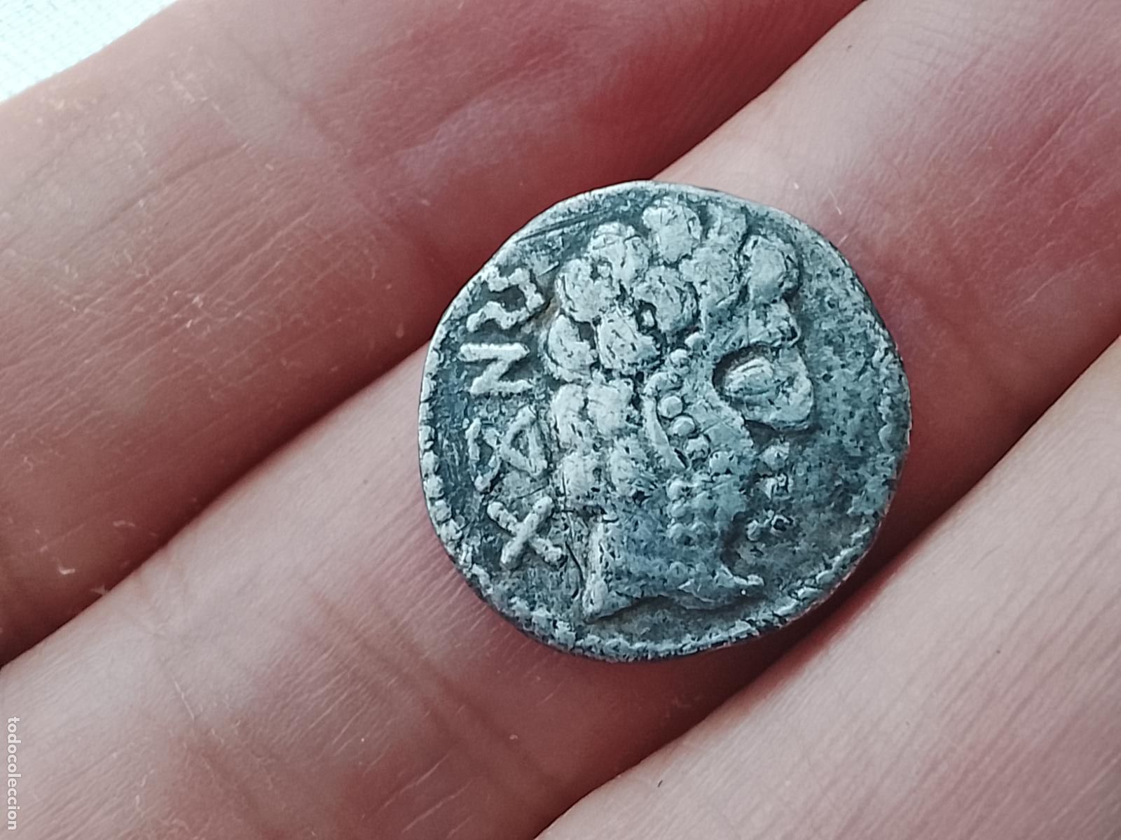 Monedas ib&eacute;ricas: Buen denario de plata maciza de Baskunes, Navarra