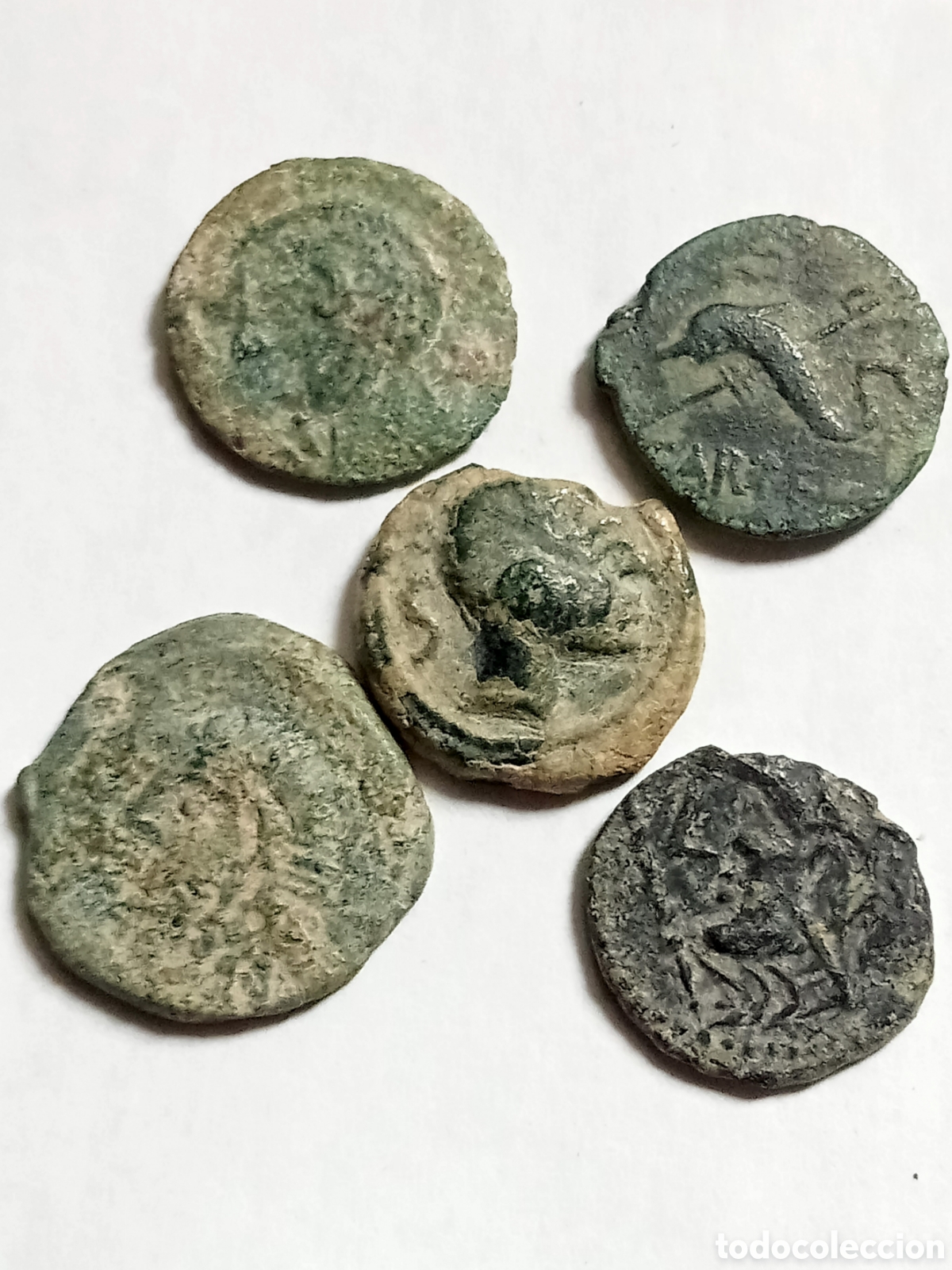 Monedas ib&eacute;ricas: 5 MONEDAS IBERICAS - SIGLO I B.C. - CUADRANTES