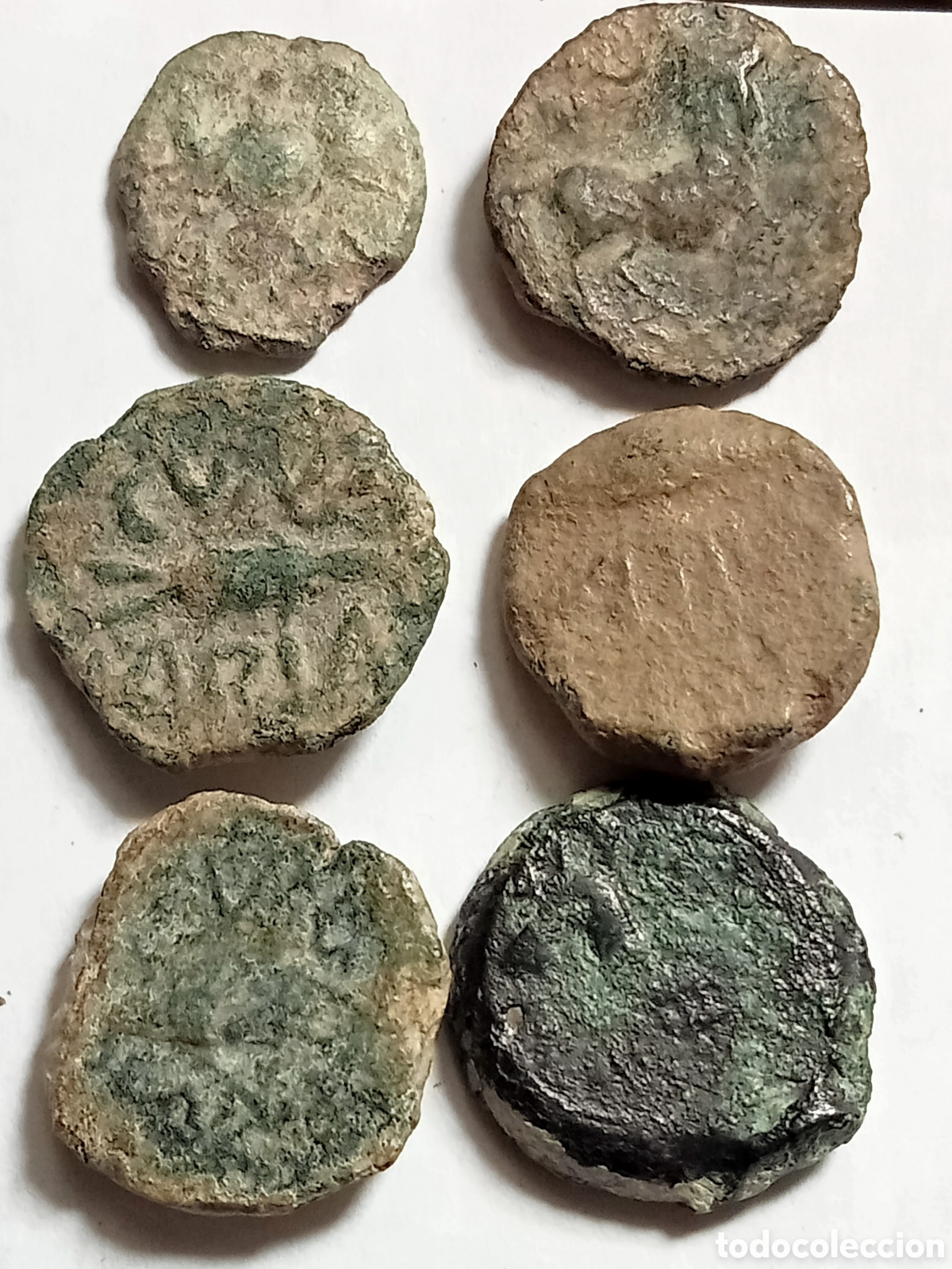 Monedas ib&eacute;ricas: 6 MONEDAS IBERICAS - SIGLO I B.C.-CUADRANTES