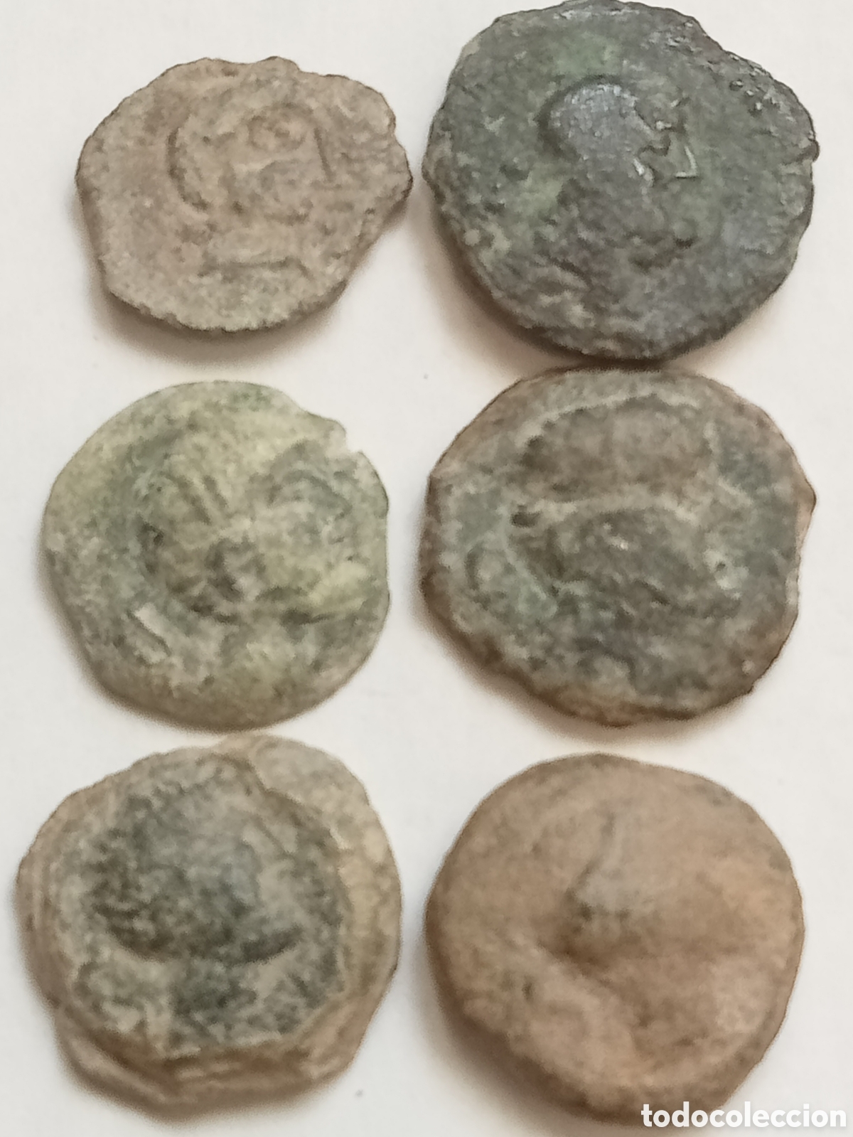 Monedas ib&eacute;ricas: 6 MONEDAS IBERICAS - SIGLO I B.C.-CUADRANTES