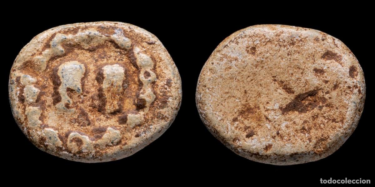 Monedas ib&eacute;ricas: Ancient Hispania - Lead Monetiforme, mining Series - 14 mm / 2,57 gr.