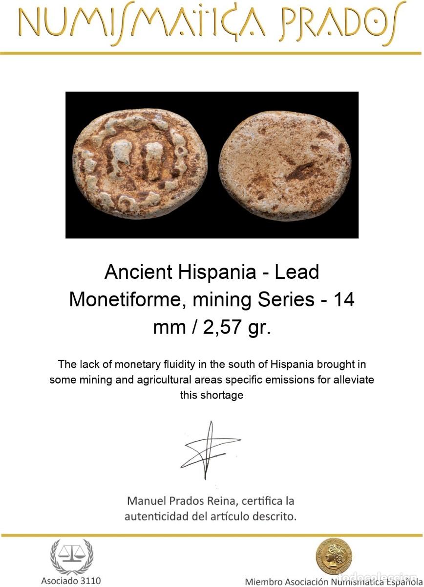 Monedas ib&eacute;ricas: Ancient Hispania - Lead Monetiforme, mining Series - 14 mm / 2,57 gr. - Foto 2