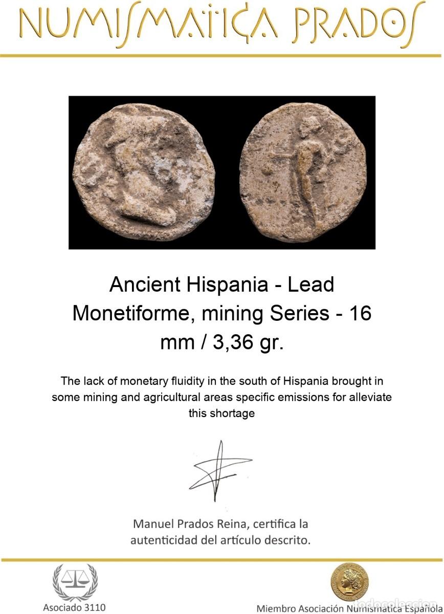 Monedas ib&eacute;ricas: Ancient Hispania - Lead Monetiforme, mining Series - 16 mm / 3,36 gr. - Foto 2