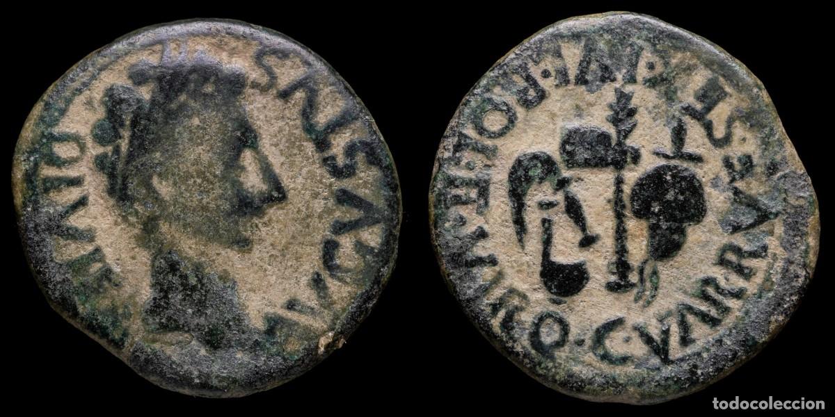 Iberische M&uuml;nzen: Ancient Hispania - Augustus Semis Carthagonova (Cartagena, Murcia) - 22 mm / 5,63 gr.