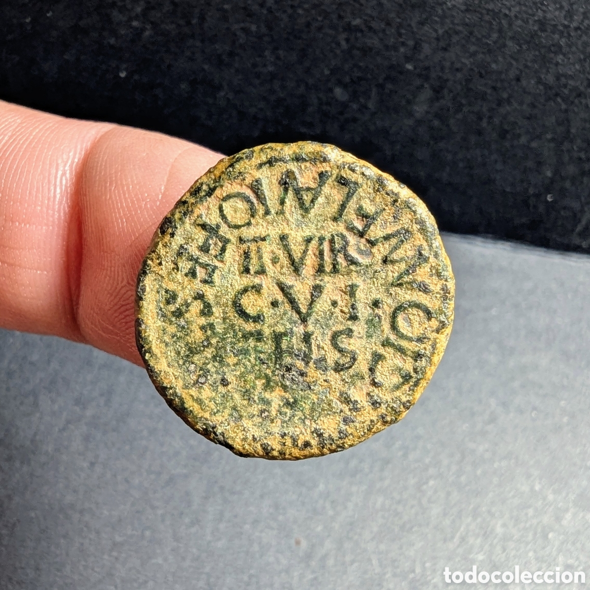 Iberische M&uuml;nzen: Semis hispano-romano Celsa 27 a.C.-14 d.C. Augusto