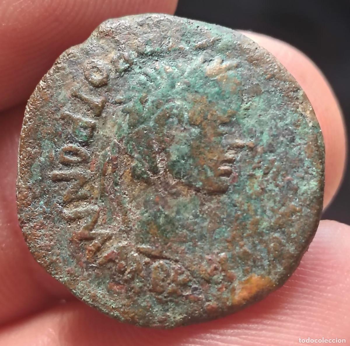 Iberian Coins: XS- Tarraco (Tarragona) Augusto y Tiberio c&eacute;sar (4-14 dC) As