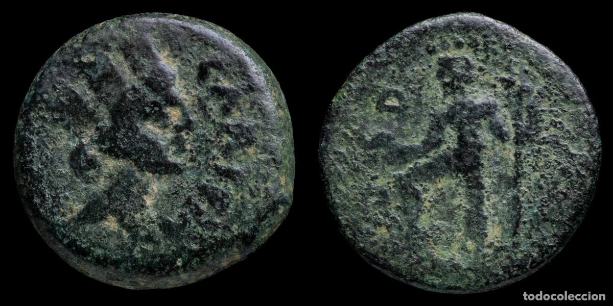Iberian Coins: Ancient Hispania - Carteia Semis, Tiberius Period (San Roque, Cadiz) - 22 mm / 7,76 gr.