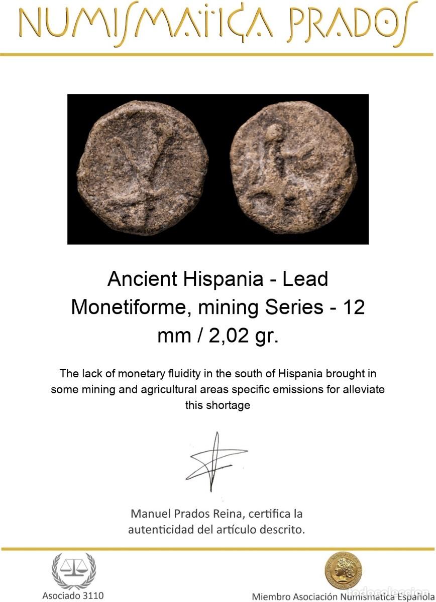 Monedas ib&eacute;ricas: Ancient Hispania - Lead Monetiforme, mining Series - 12 mm / 2,02 gr. - Foto 2
