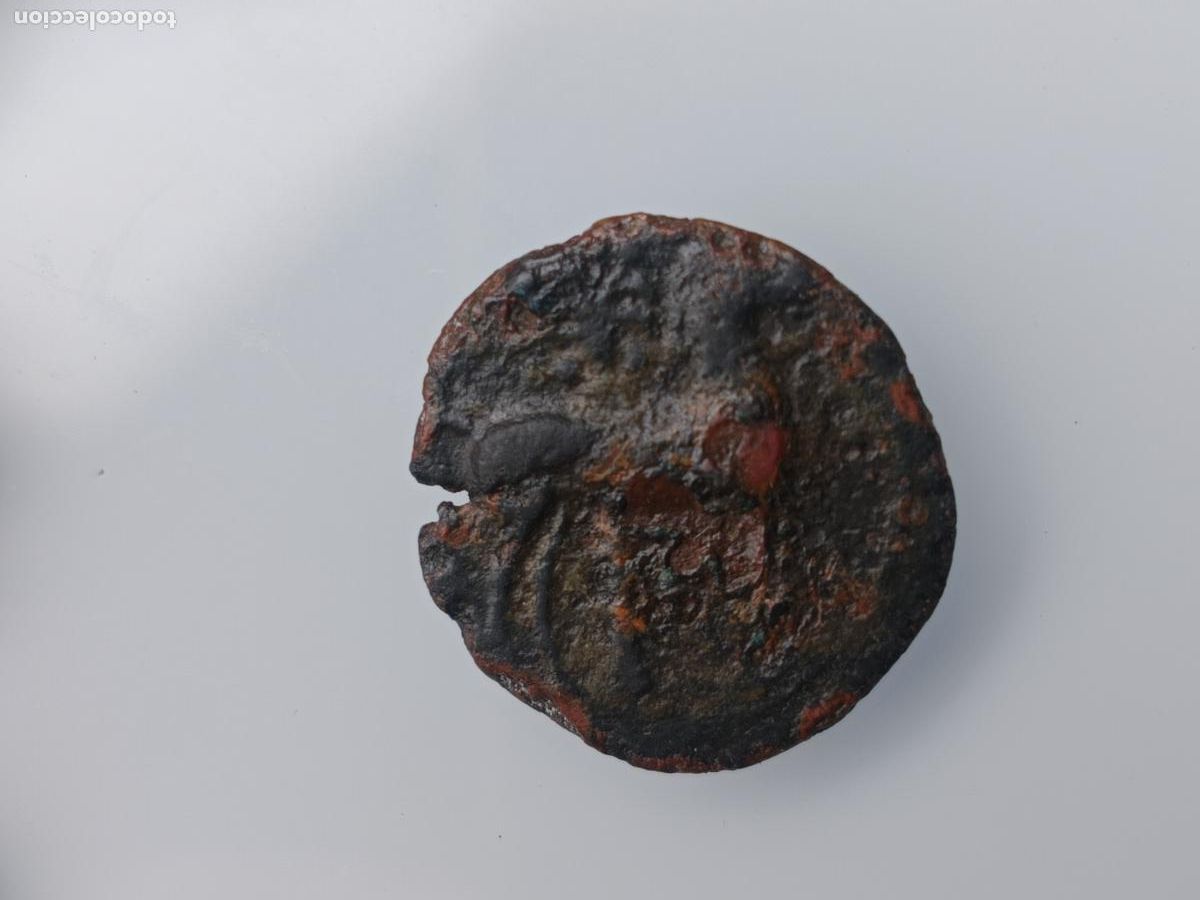 Monedas ib&eacute;ricas: Cartago Nova. Cuadrante. Diosa Tanit. Caballo