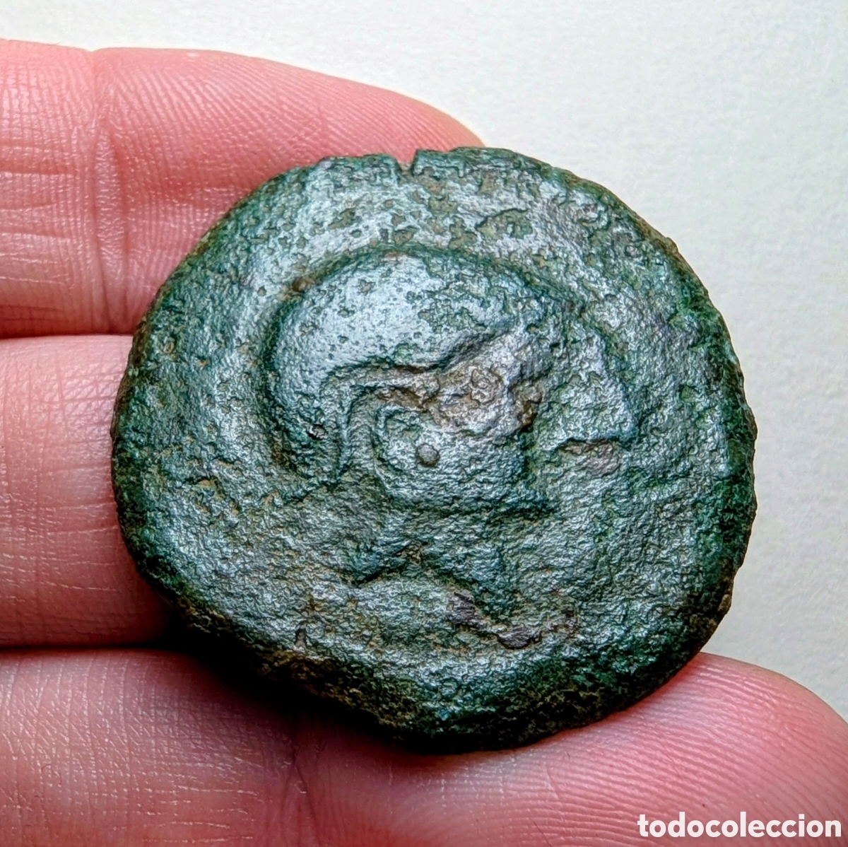 Monedas ib&eacute;ricas: As &iacute;bero Carmo 160-140 a.C. &rdquo;m&oacute;dulos grande&rdquo;