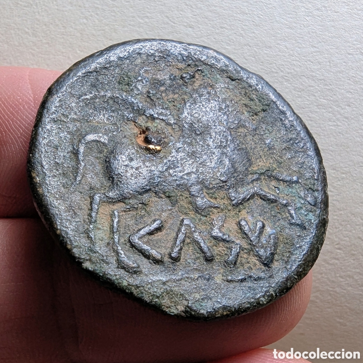 Monedas ib&eacute;ricas: Moneda &iacute;bera Kelse/Celsa &rdquo;biling&uuml;e&rdquo; 49-44 a.C. &rdquo;m&oacute;dulo grande&rdquo; - Foto 3