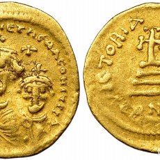 Monedas Imperio Bizantino: SÓLIDO HERACLIO Y HERACLIO CONSTANTINO. SÓLIDO. CONSTANTINOPLA, Q (610-641). R/ CRUZ SOBRE 3 GRADAS. Lote 158416513