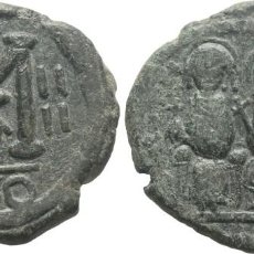 Monedas Imperio Bizantino: JUSTINO II (565-578). FOLLIS, NICOMEDIA, AÑO IIII = 568-69 AD. 13,26 GR 30 MM. SEAR 369. EBC