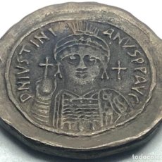 Monedas Imperio Bizantino: RÉPLICA MONEDA 544 - 545 D.C. FOLLIS. EMPERADOR JUSTINIANO I. NICOMEDIA, IMPERIO BIZANTINO. RARA.