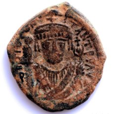 Monedas Imperio Bizantino: S.C. BIZANTINO-TIBERIO II., CONSTANTINO. FOLLIS. CONSTANTINOPLA. COBRE 13,5 G.