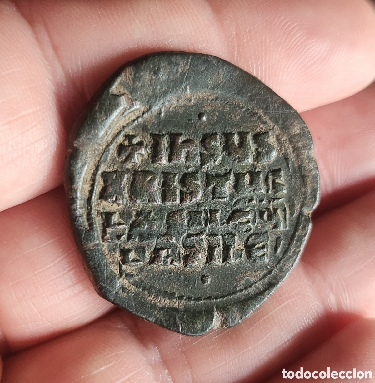 Monedas Imperio Bizantino: Follis an&oacute;nimo Imperio Bizantino leyenda Jesucristo Rey de Reyes