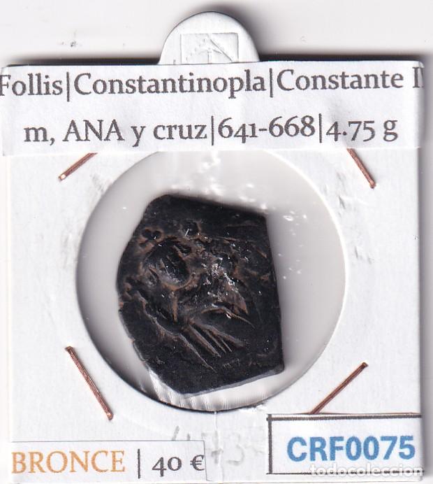 Monedas Imperio Bizantino: CRF0075 MONEDA IMPERIO BIZANTINO FOLLIS CONSTANTINOPLA CONSTANTE II 641-668