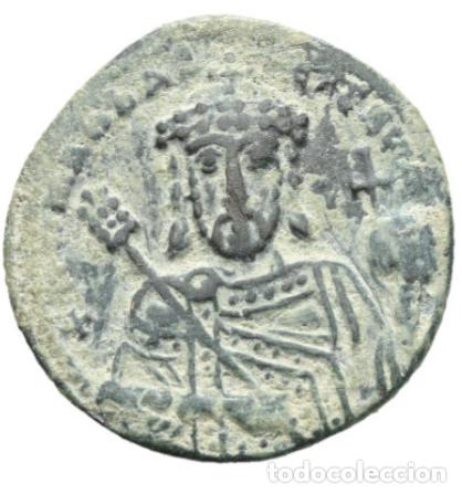 Monedas Imperio Bizantino: Imperio Bizantino &middot; Constantino VII con Romano I y Crist&oacute;bal &middot; Follis &middot; 913-959 d.C.