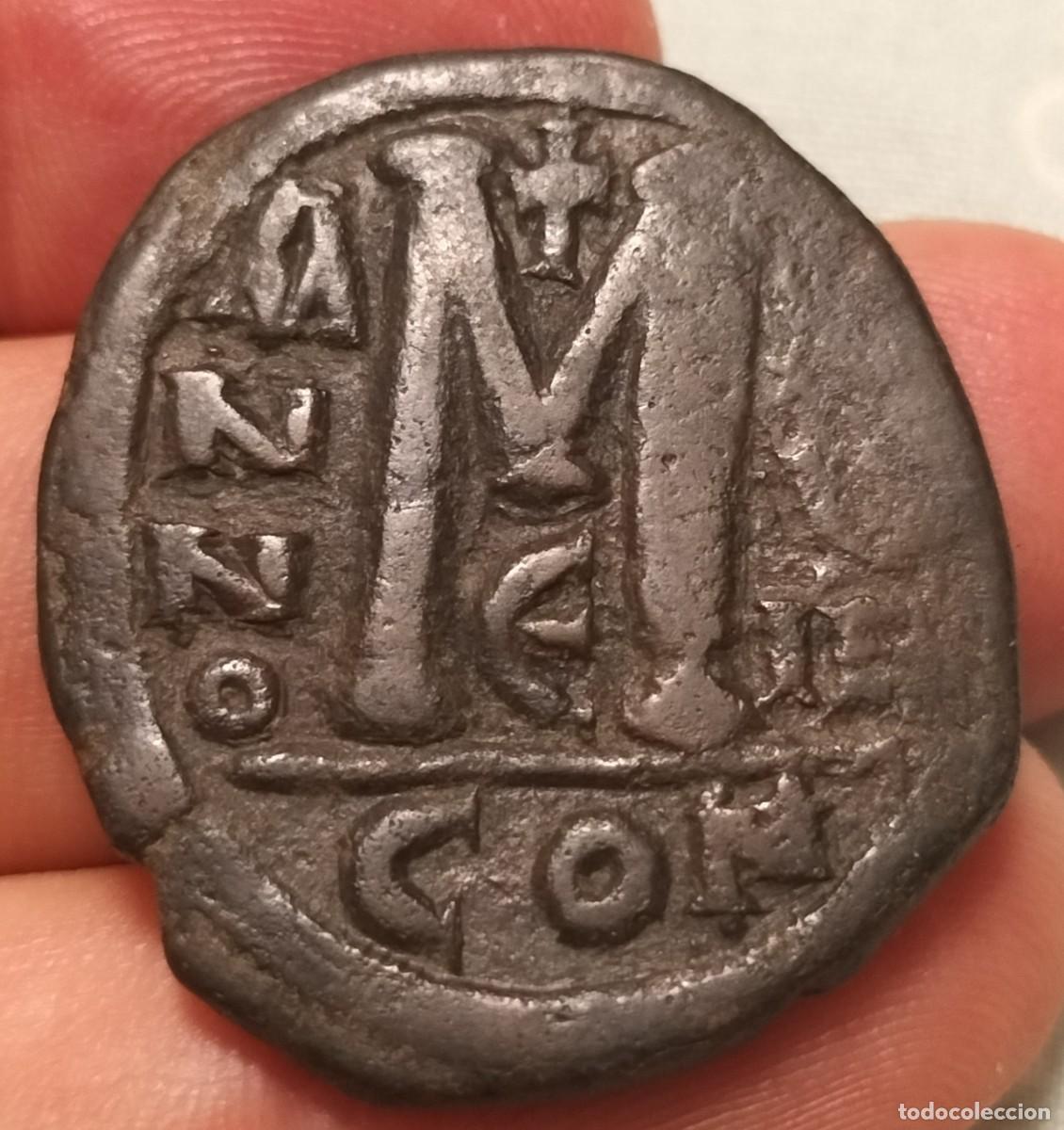 Monedas Imperio bizantino: Follis bizantino de Justiniano I. (527 - 565). Constantinopla,