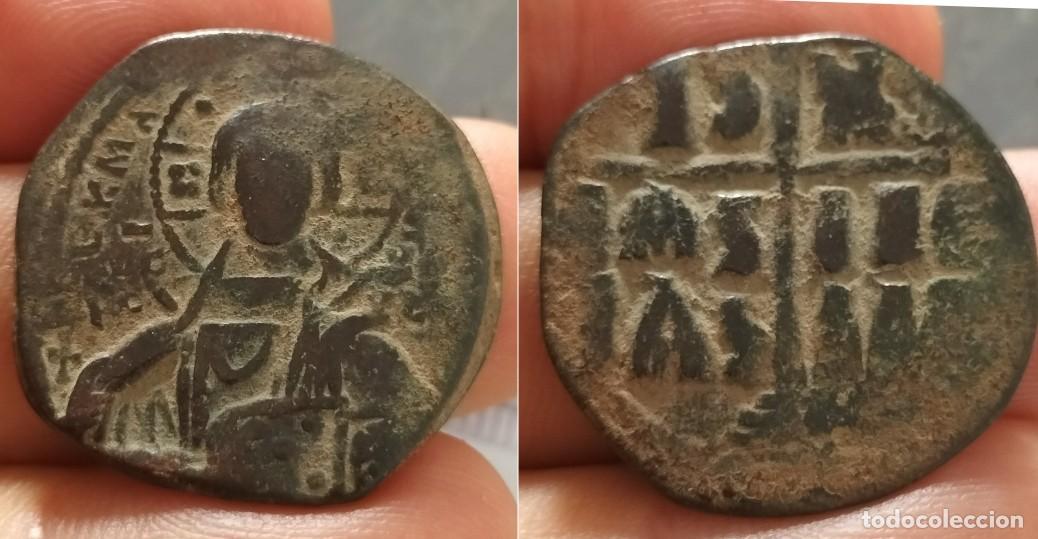 Monedas Imperio bizantino: Follis bizantino del Emperador ROMANO III ARGIROS 1028-1034 dC