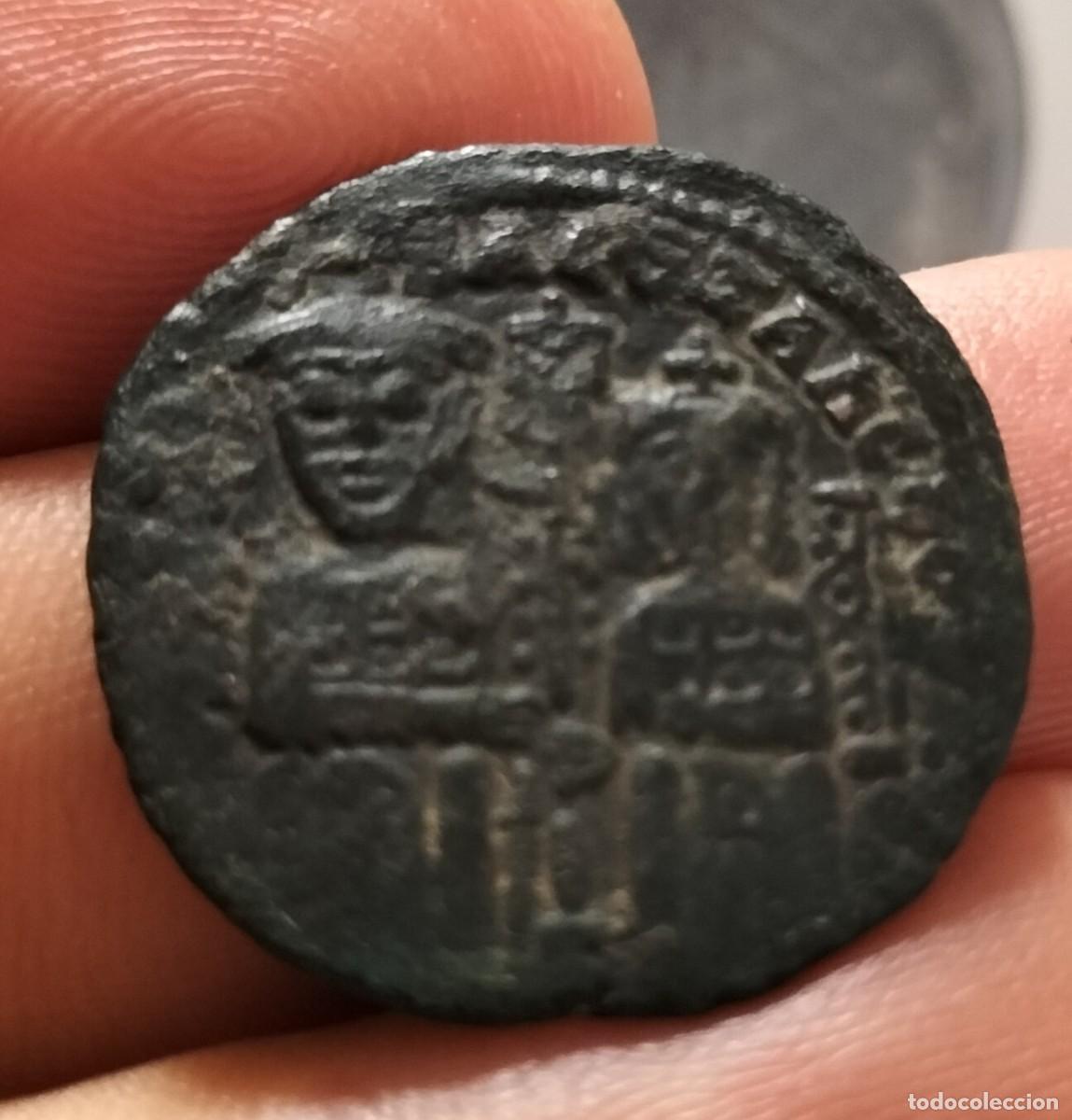 Monedas Imperio bizantino: Muy rara. LEON IV EL PRUDENTE Y ALEJANDRO 886 - 912 follis