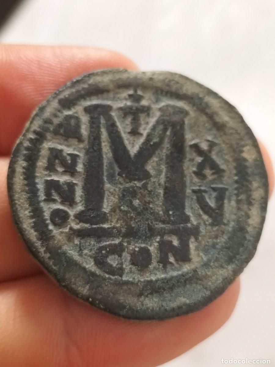 Monedas Imperio bizantino: Enorme follis bizantino de Justiniano 527 565. Constsntinopla