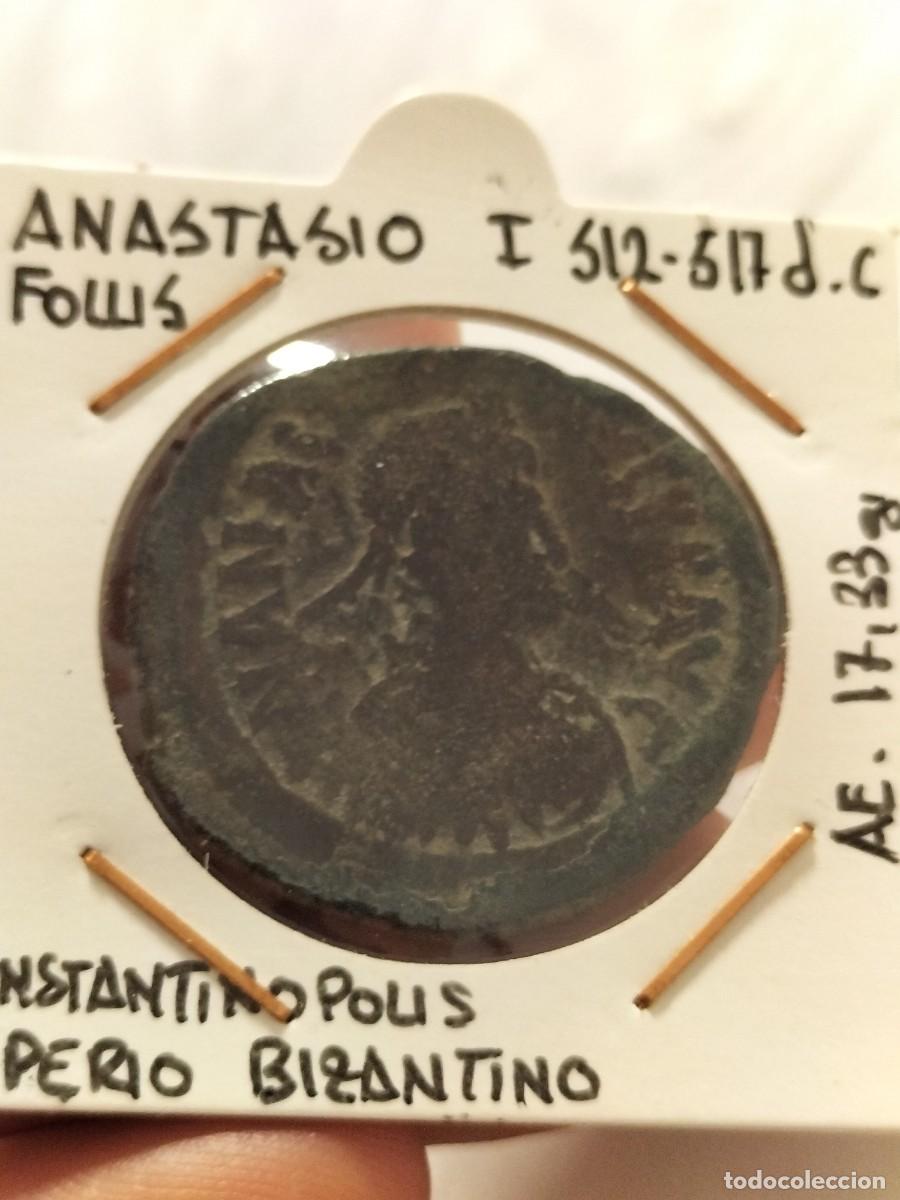 Monedas Imperio bizantino: Gran follis de ANASTASIO I 512-517 d&Ccedil; CONSTANTINOPOLIS. 17,33 gr