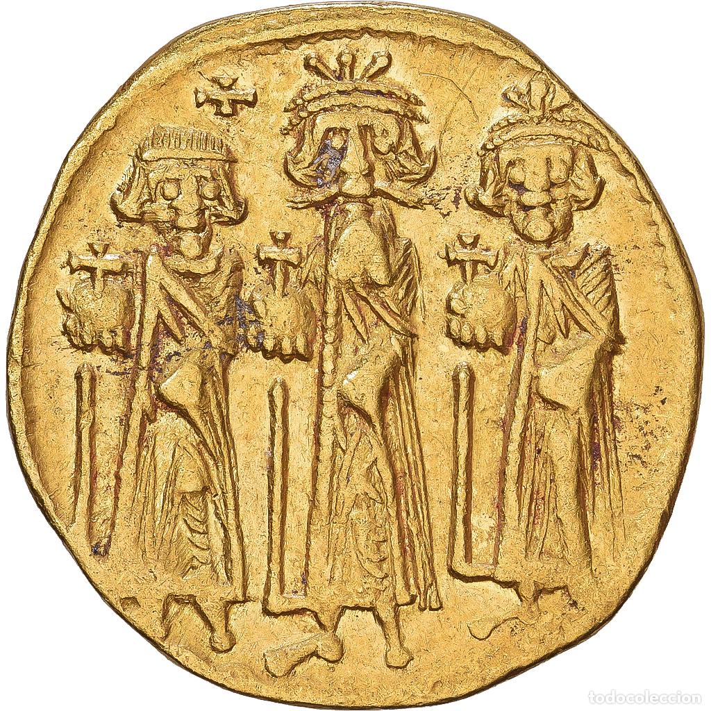 Moedas Imp&eacute;rio Romano: [#1547524] Byzantine Empire, Heraclius, with Heraclius Constantine and Heraclonas, Solidus