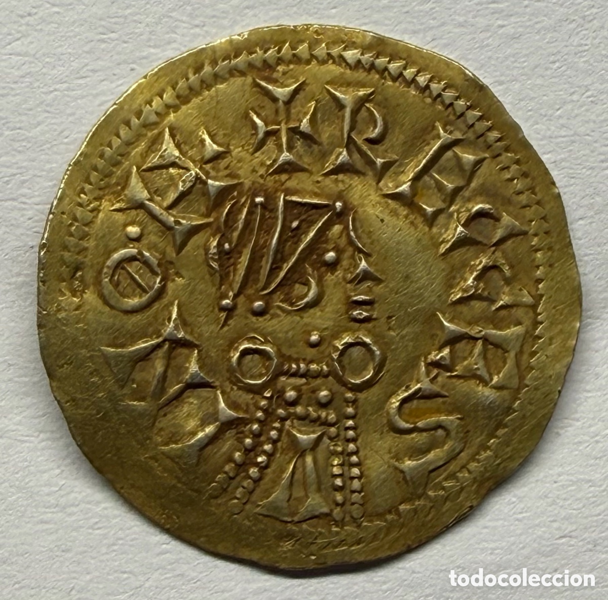 Monedas Imperio bizantino: triente de oro visigodo Recesvinto (649-672 d.C.) CECA TARRACO