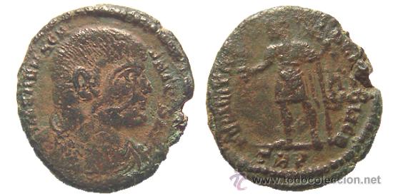 Monete Impero Romano: *** MUY ESCASA VARIANTE DE UNA MAIORINA DE MAGNENTIUS, TRP (TREVERI) 350-353 D.C. ***