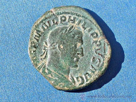 Monedas Imperio Romano: Sextercio de FILIPO I a&ntilde;o 247 d.C