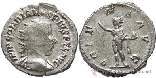 Monete Impero Romano: *** MUY INTERESANTE Y BONITO ANTONINIANO DE GORDIANO III CON BUSTO BORRADO ***