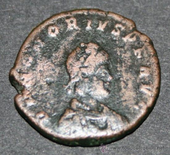 Moedas Imp&eacute;rio Romano: MAIORINA PECUNIA O DECARGIRO DE HONORIO - 392-395 DC SMNA NICOMEDIA - GLORIA ROMANORVM