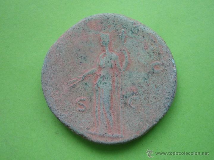 Monedas Imperio romano: Rom&aacute;n Coin. Sestercio de Adriano - Foto 2